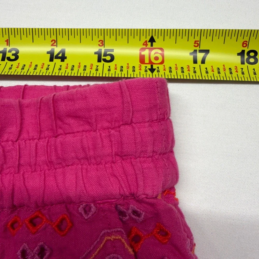 Vineyard Vines Eyelet Embroidered Pull On Shorts S Aurora Pink Scallop Hem